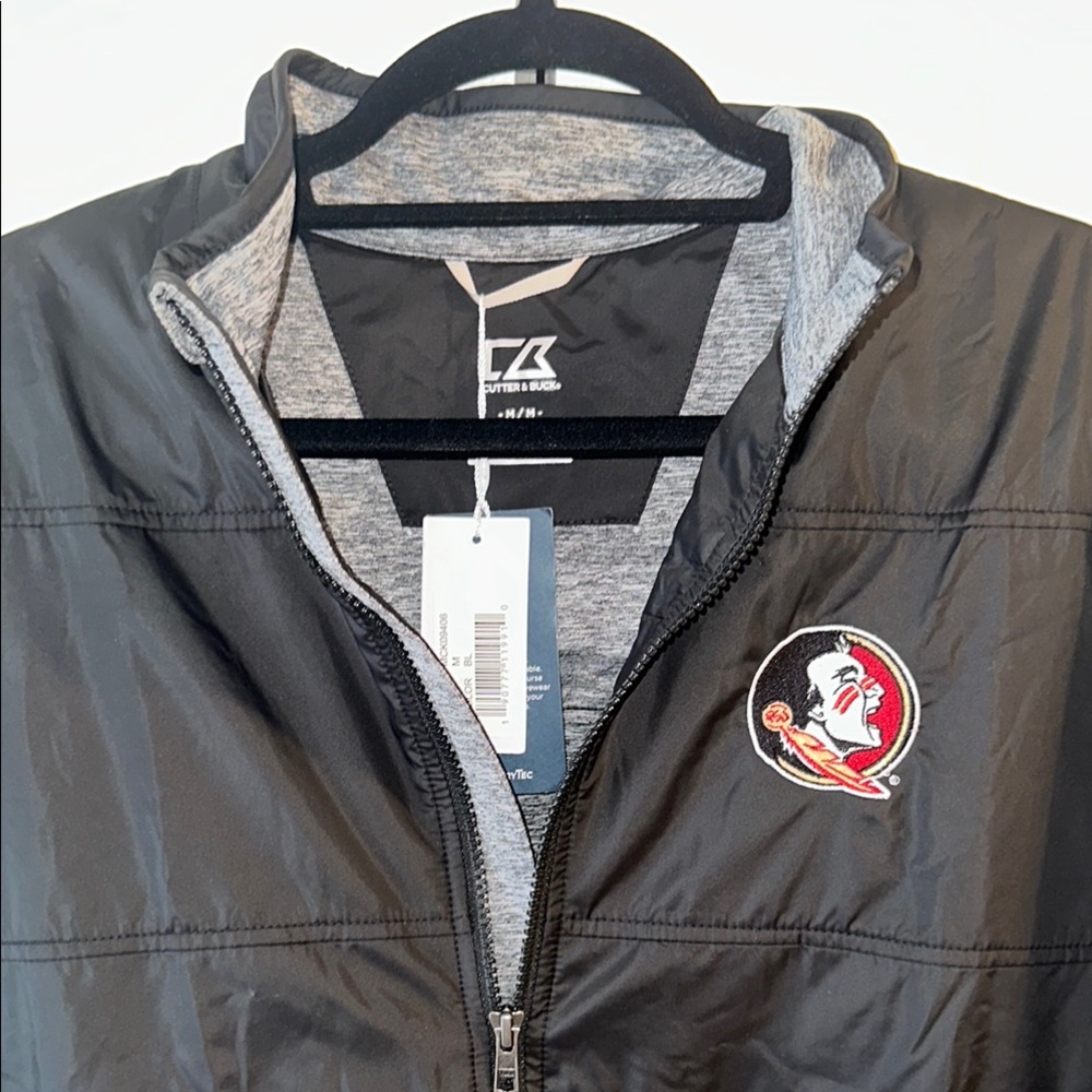 Cutter & Buck SZ M Seminoles Black and Gray Jacket with Embroidered Logo - Picture 2 of 5